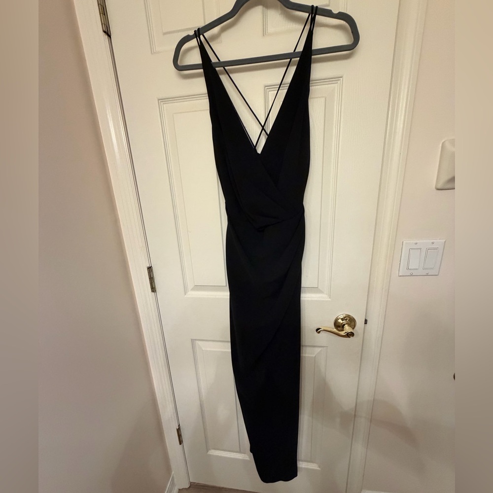 Black Strappy V-Neck Maxi Dress